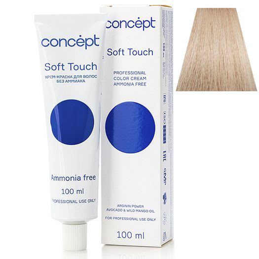 Cream hair dye without ammonia 9.87 blond very light pearlescent beige Soft Touch Concept 100 ml