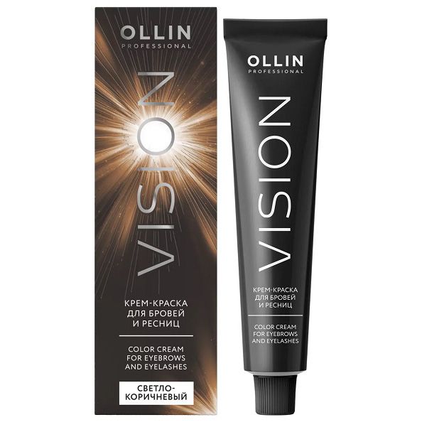 VISION cream color for eyebrows and eyelashes (Light brown) OLLIN 20 ml
