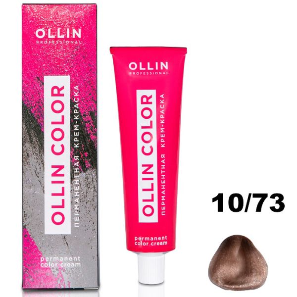 Permanent cream hair dye COLOR 10/73 OLLIN 100 ml