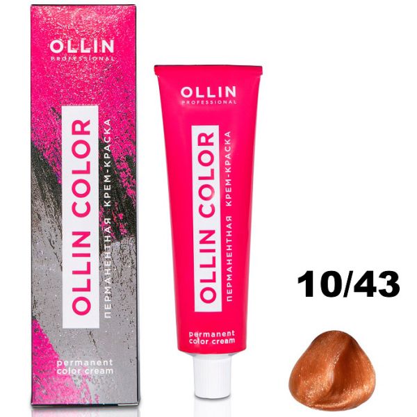 Permanent cream hair dye COLOR 10/43 OLLIN 100 ml