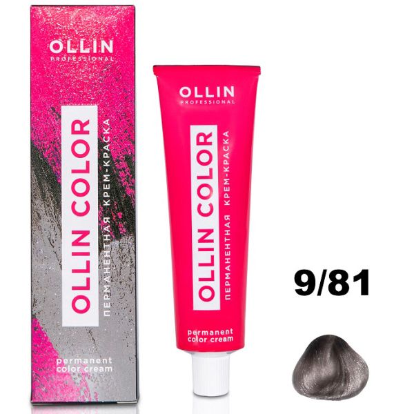Permanent cream hair dye COLOR 9/81 OLLIN 60 ml