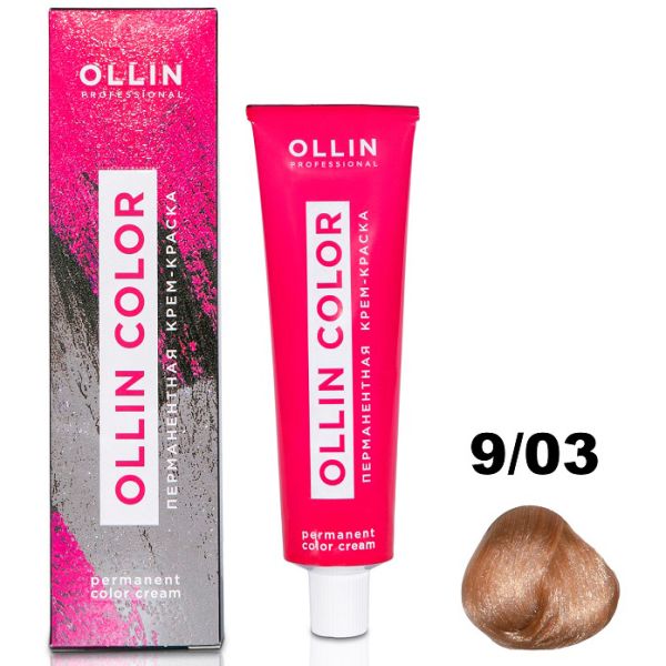 Permanent cream hair dye COLOR 9/03 OLLIN 100 ml
