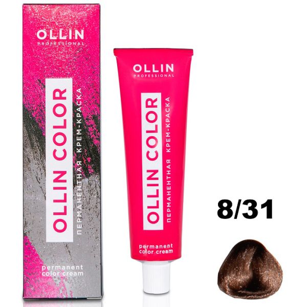 Permanent cream hair dye COLOR 8/31 OLLIN 100 ml