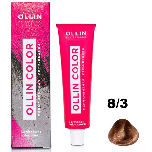 Permanent cream hair dye COLOR 8/3 OLLIN 100 ml