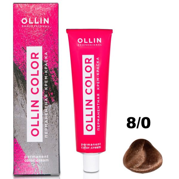 Permanent cream hair dye COLOR 8/0 OLLIN 60 ml