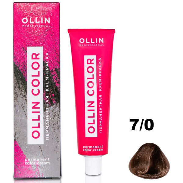 Permanent cream hair dye COLOR 7/0 OLLIN 100 ml