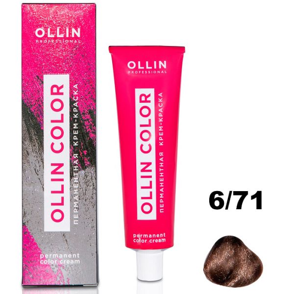 Permanent cream hair dye COLOR 6/71 OLLIN 100 ml