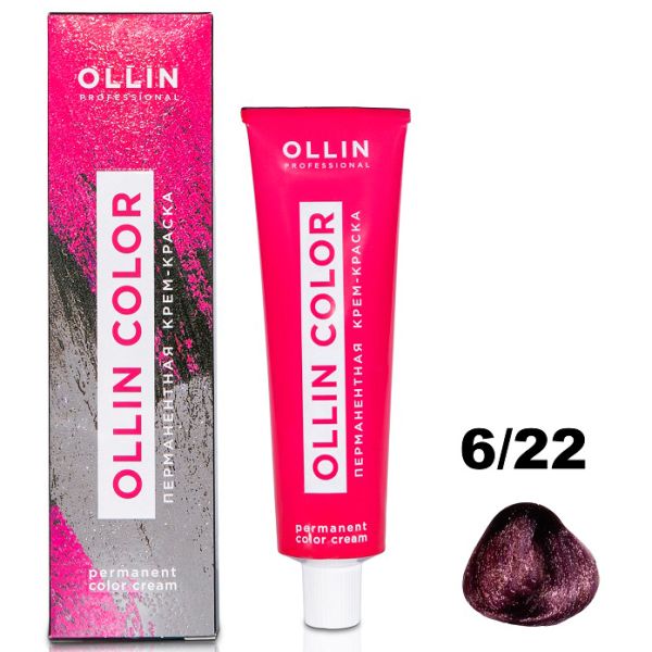 Permanent cream hair dye COLOR 6/22 OLLIN 100 ml