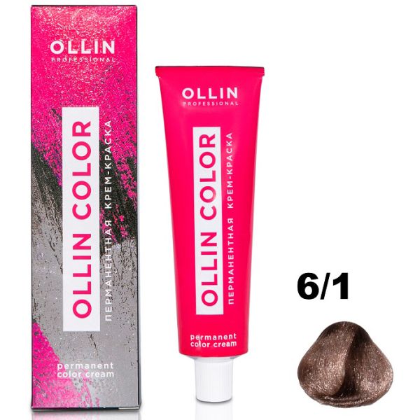 Permanent cream hair dye COLOR 6/1 OLLIN 100 ml