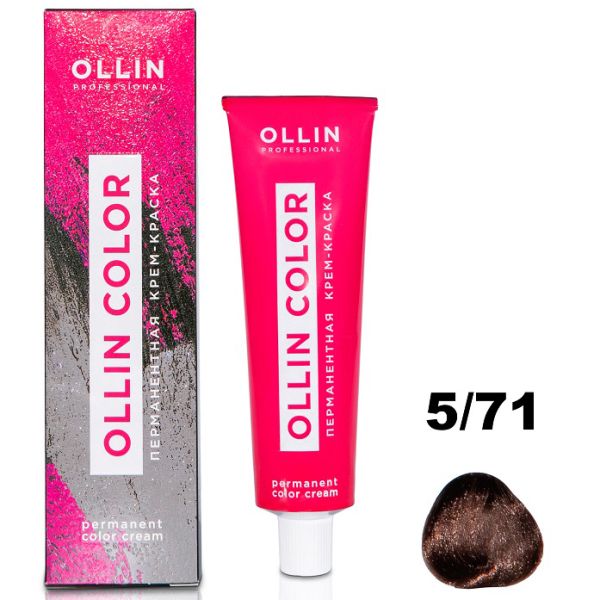 Permanent cream hair dye COLOR 5/71 OLLIN 100 ml