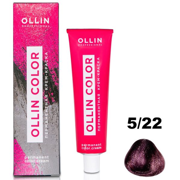 Permanent cream hair dye COLOR 5/22 OLLIN 100 ml