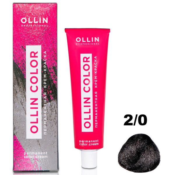 Permanent cream hair dye COLOR 2/0 OLLIN 60 ml