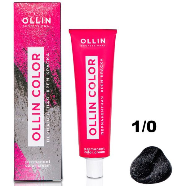 Permanent cream hair dye COLOR 1/0 Ollin 100 ml