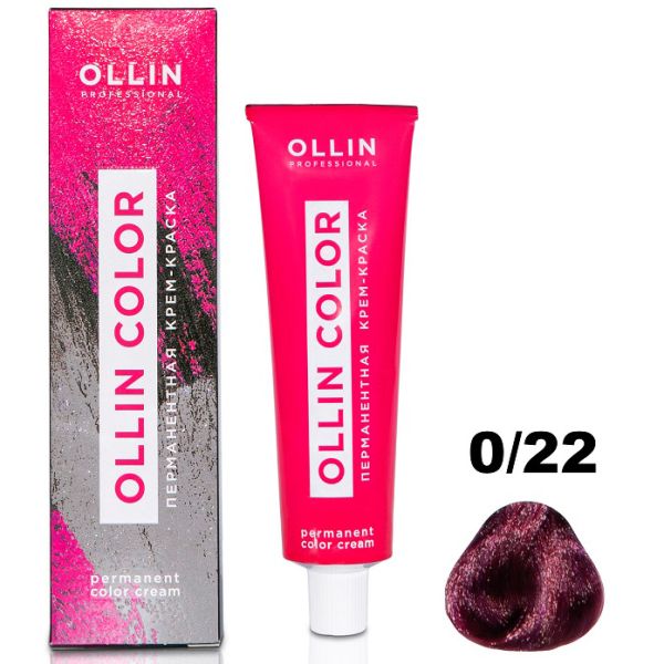 Permanent cream hair dye COLOR 0/22 OLLIN 100 ml