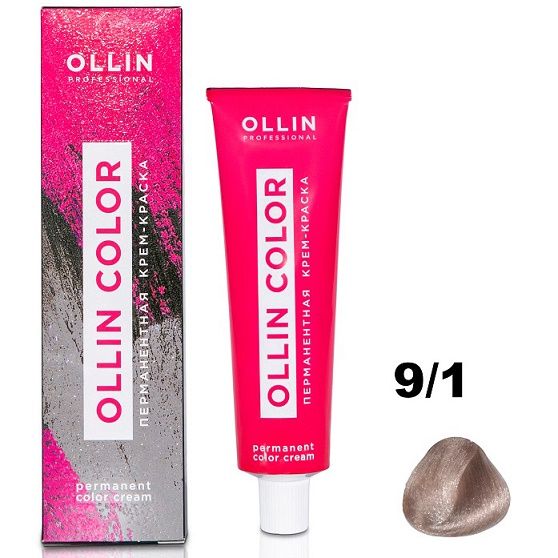 Permanent cream hair dye COLOR 9/1 OLLIN 100 ml