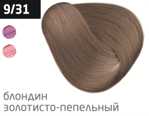 Permanent cream color 9/31 “Golden Ash Blonde” OLLIN Performance 60 ml