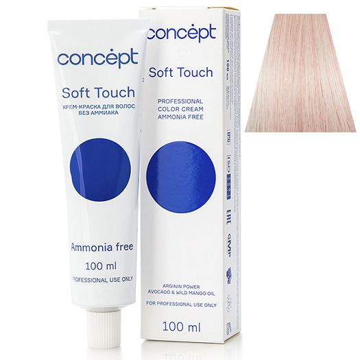 Cream hair dye without ammonia 10.58 ultra light blond pink-pearl Soft Touch Concept 100 ml