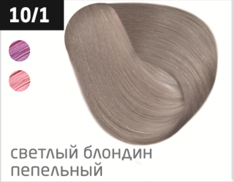 Permanent cream color 10/1 “Light ash blonde” OLLIN Performance 60 ml