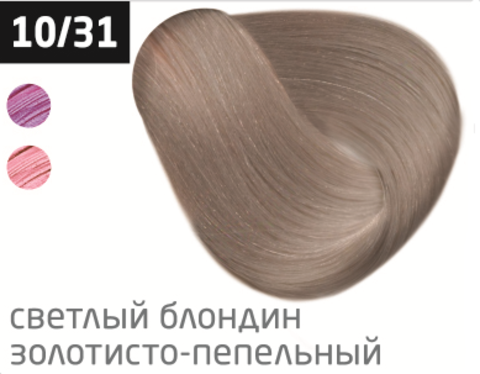 Permanent cream color 10/31 “Light blond golden-ashy” OLLIN Performance 60 ml