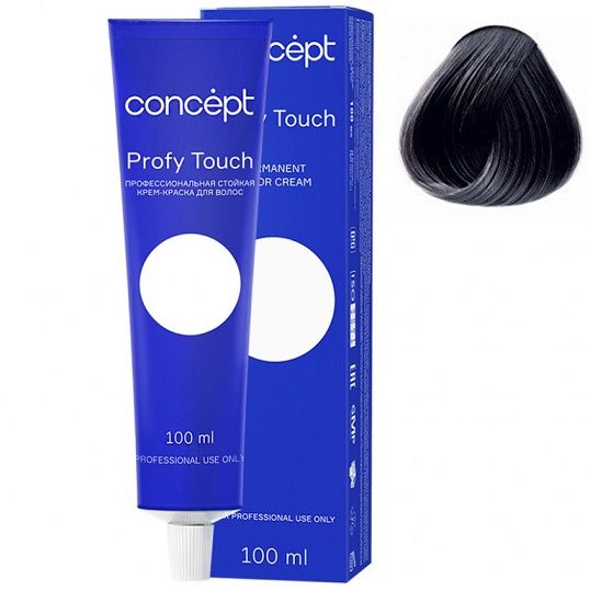 Permanent cream hair dye 1.0 black Profy Touch Concept 100 ml