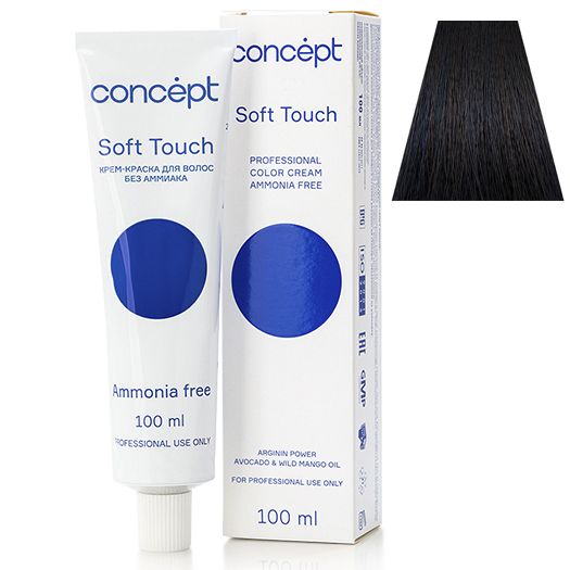 Cream hair dye without ammonia 2.86 black pearl Soft Touch Concept 100 ml
